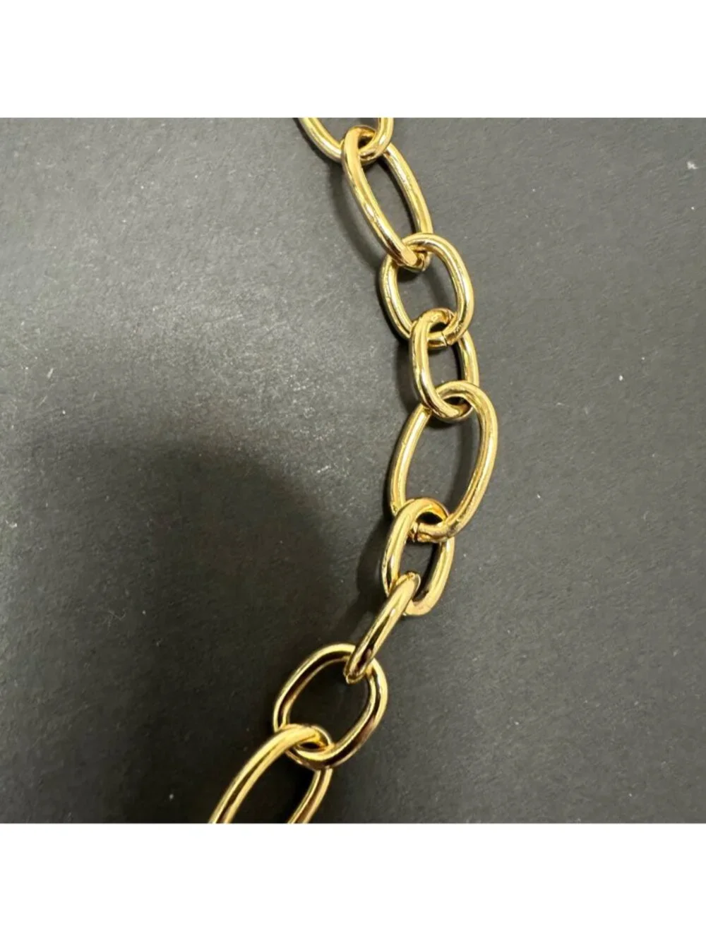 Chan Luu Gold Tone Chunky Chain Link Necklace Labradorite Hook Closure